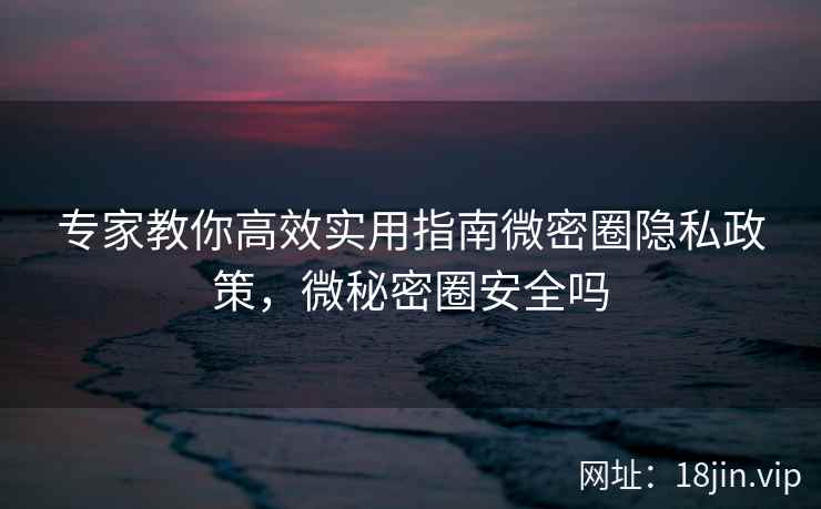 专家教你高效实用指南微密圈隐私政策，微秘密圈安全吗  第2张