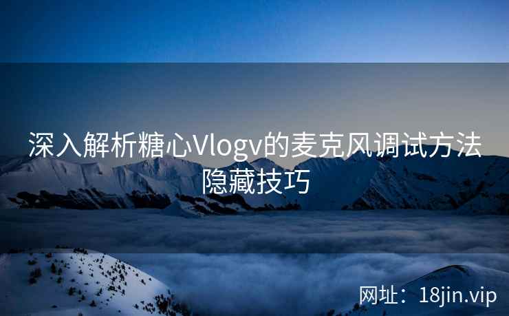 深入解析糖心Vlogv的麦克风调试方法隐藏技巧  第1张