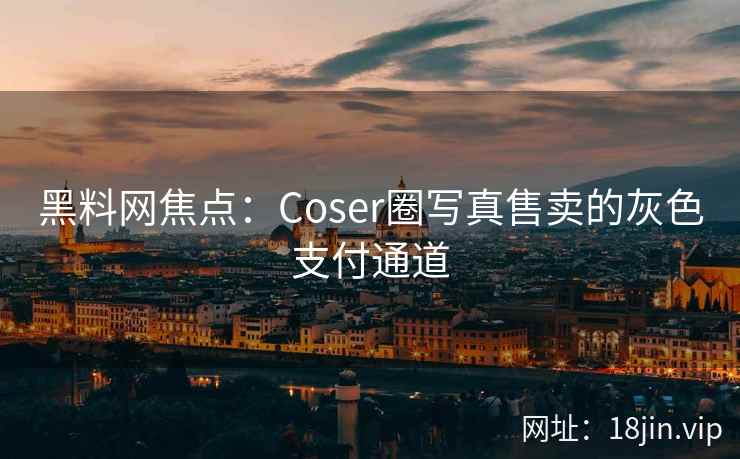 黑料网焦点：Coser圈写真售卖的灰色支付通道