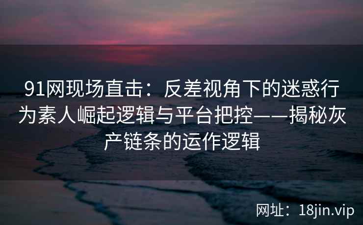 91网现场直击：反差视角下的迷惑行为素人崛起逻辑与平台把控——揭秘灰产链条的运作逻辑