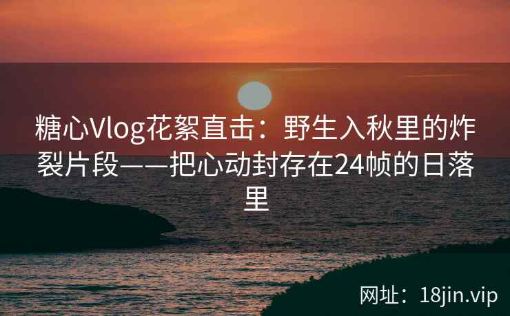 糖心Vlog花絮直击：野生入秋里的炸裂片段——把心动封存在24帧的日落里