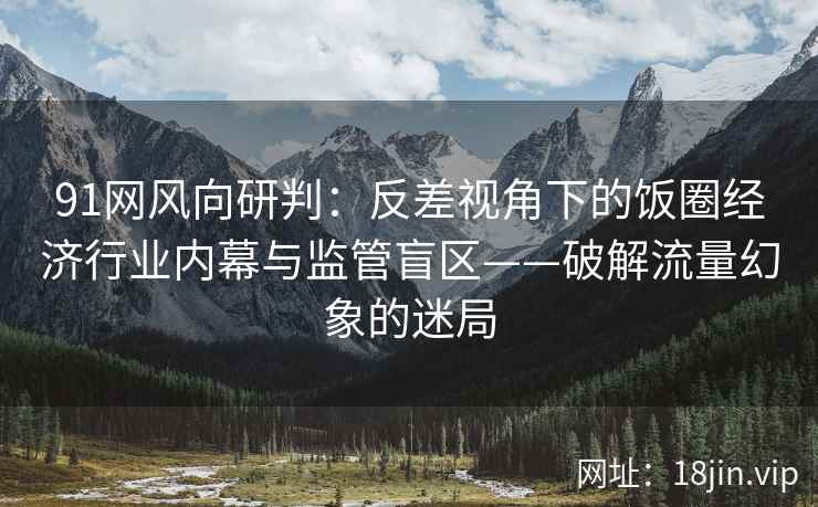 91网风向研判：反差视角下的饭圈经济行业内幕与监管盲区——破解流量幻象的迷局