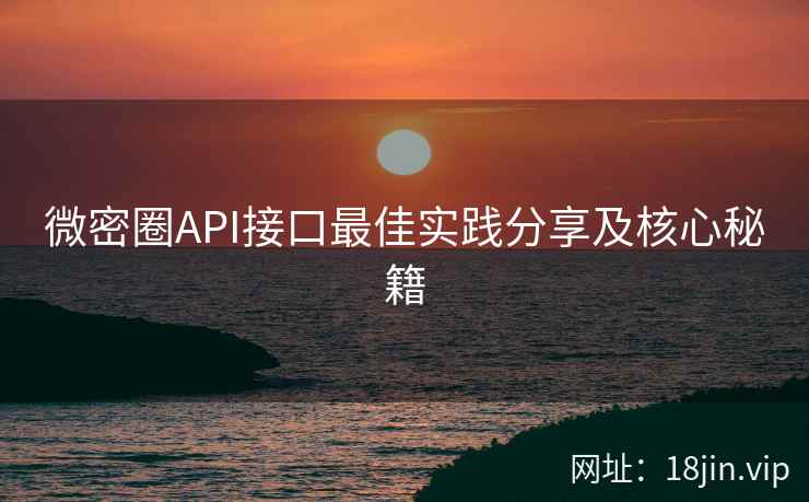 微密圈API接口最佳实践分享及核心秘籍