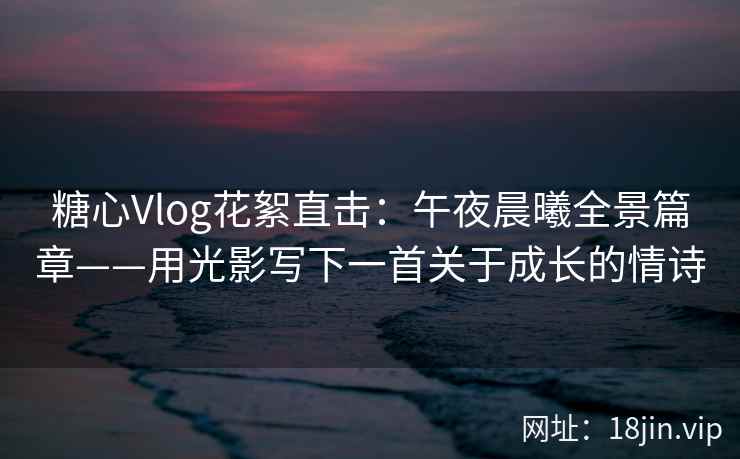 糖心Vlog花絮直击：午夜晨曦全景篇章——用光影写下一首关于成长的情诗