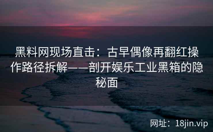 黑料网现场直击：古早偶像再翻红操作路径拆解——剖开娱乐工业黑箱的隐秘面