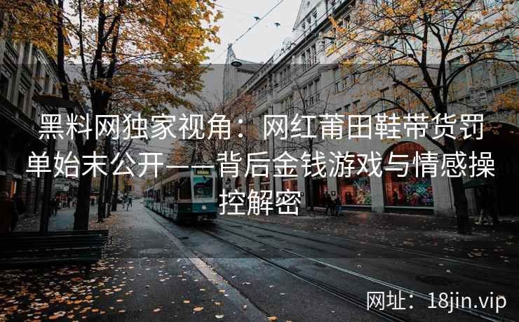黑料网独家视角：网红莆田鞋带货罚单始末公开——背后金钱游戏与情感操控解密