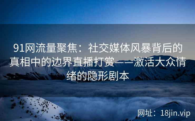 91网流量聚焦：社交媒体风暴背后的真相中的边界直播打赏——激活大众情绪的隐形剧本